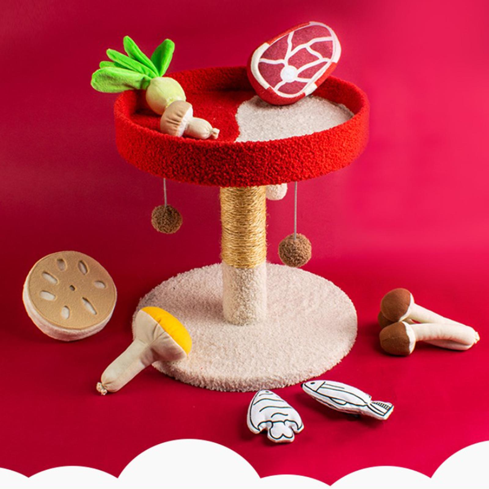CAT SCRATCHING POST KITTEN SCRATCHER HANGING BALLS SCRATCHING POST BOARD
