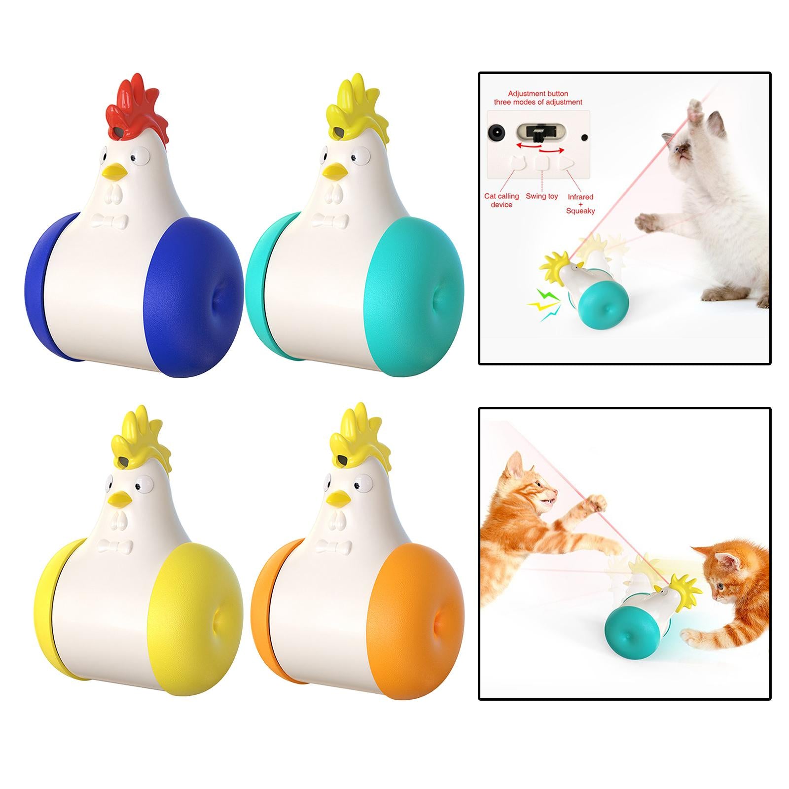 Cat Laser Toy Infrared Kitten Balls Pet Tumbler Toys Royal Blue
