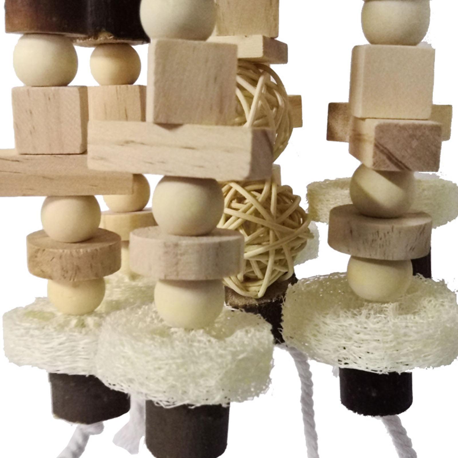 Bird Chewing Toy Large Hanging Wood Natural for Love Birds Cockatoos Macaws