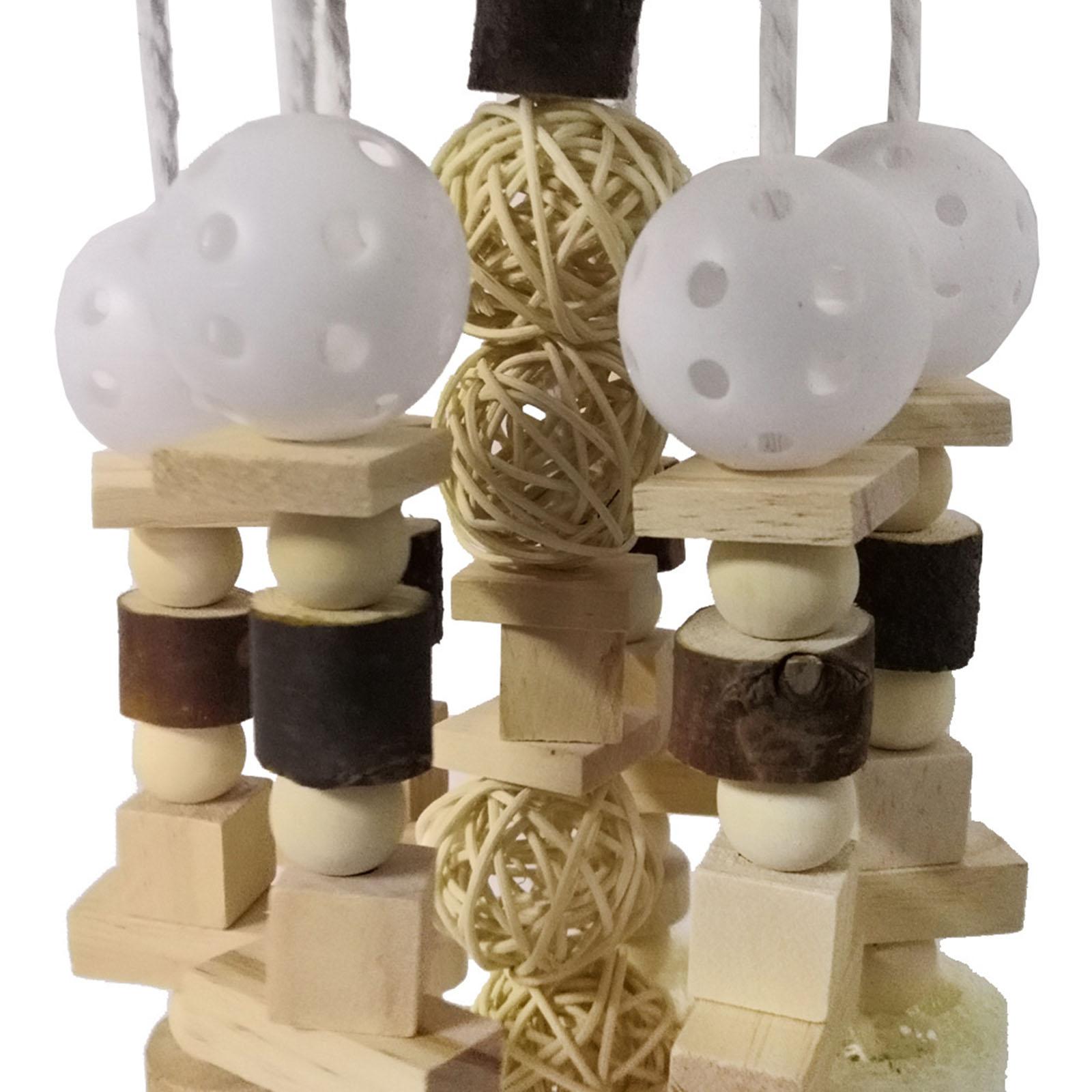 Bird Chewing Toy Large Hanging Wood Natural for Love Birds Cockatoos Macaws