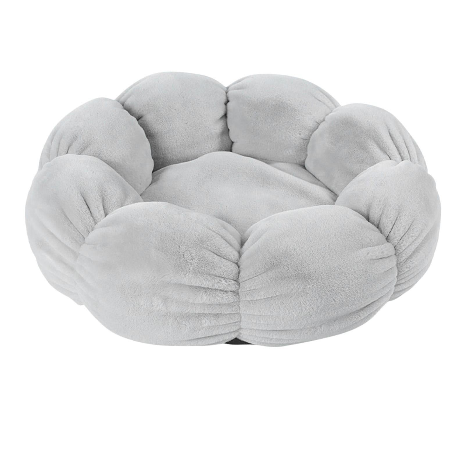 Cat Bed Basket Dog Soft Plush Pad Pets Supplies Grey S
