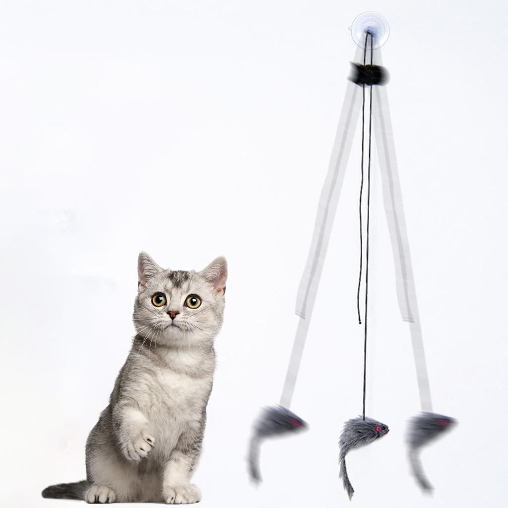 Cat Teaser Toy Interactive Hanging Mice Playing Training Catcher Cat Toys