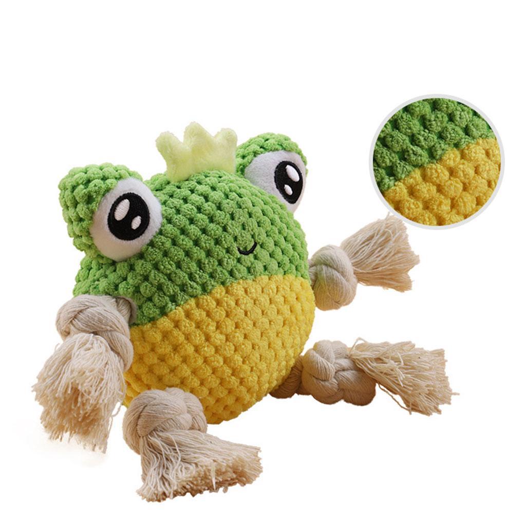 Dog Squeaky Toys Indestructible Plush Toy for Small Middle Large Dogs Frog