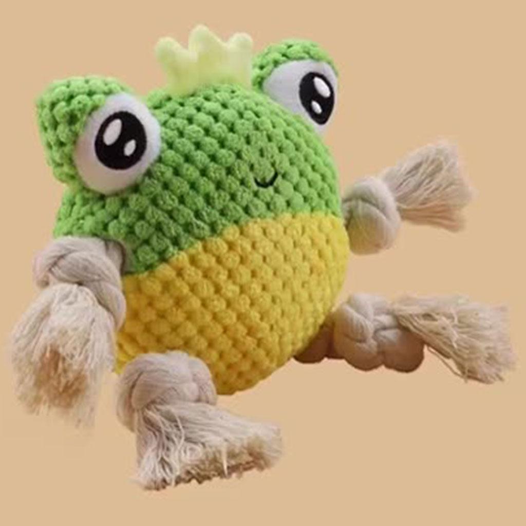 Dog Squeaky Toys Indestructible Plush Toy for Small Middle Large Dogs Frog