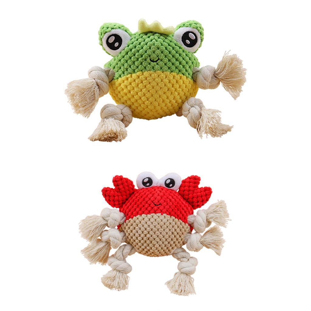 Dog Squeaky Toys Indestructible Plush Toy for Small Middle Large Dogs Frog