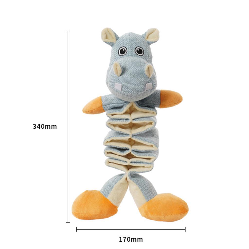 Dogs Bite-resistant Squeak Toys Fun Puppy Teeth Cleaning Toy Interactive Toy Hippo