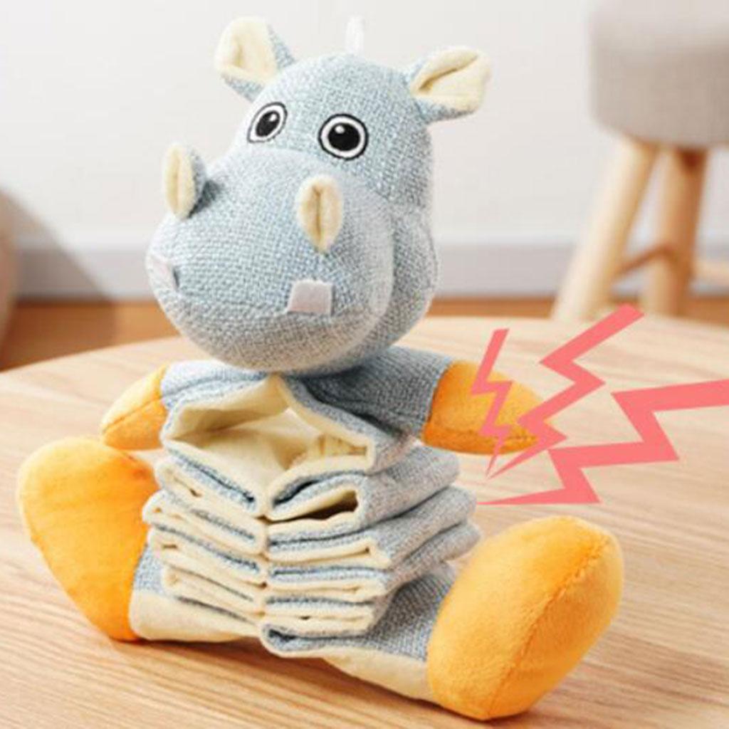 Dogs Bite-resistant Squeak Toys Fun Puppy Teeth Cleaning Toy Interactive Toy Hippo