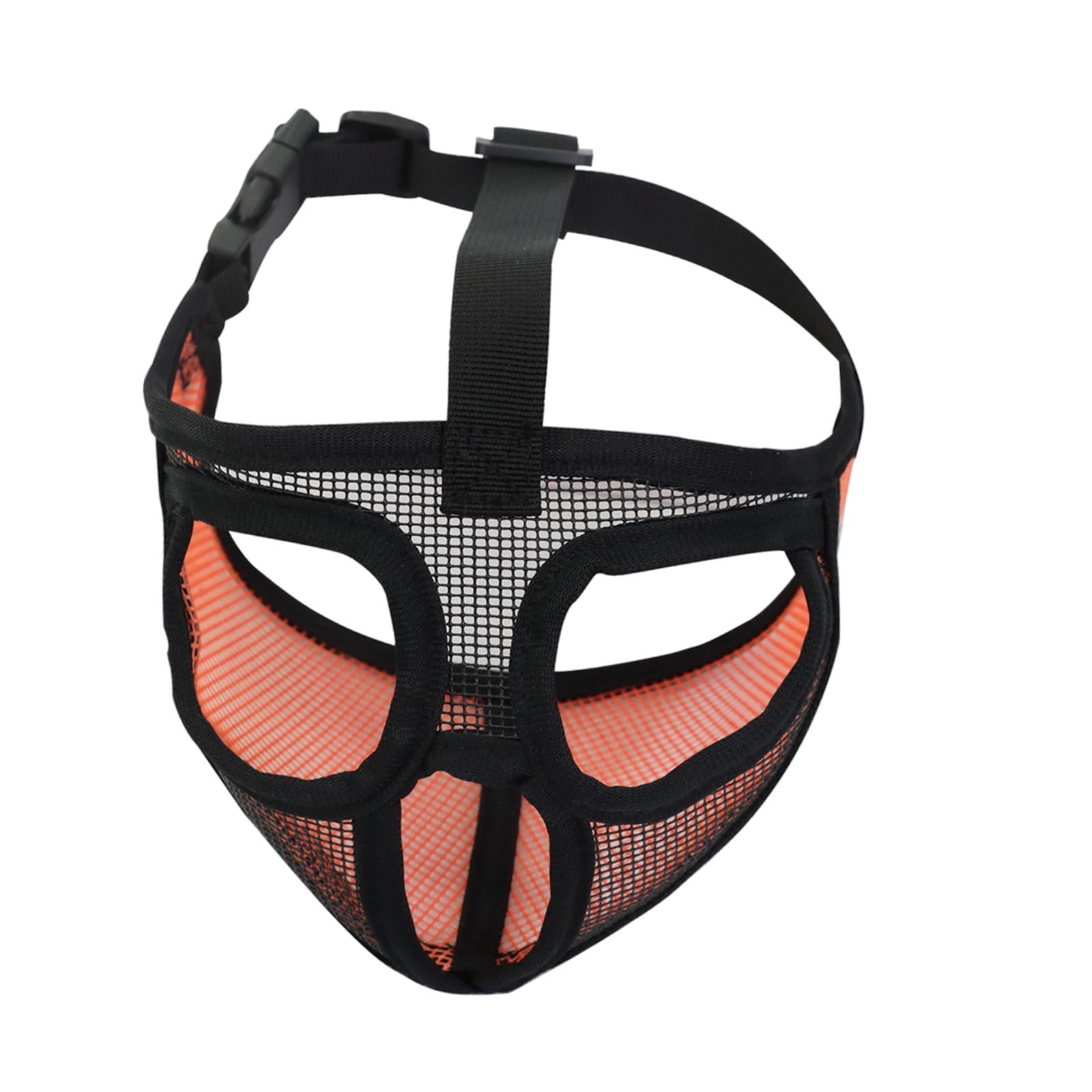 Adjustable Pet Dog Mask Anti Bark Bite Chewing Mesh Mouth Muzzle Grooming Full Mesh Orange S