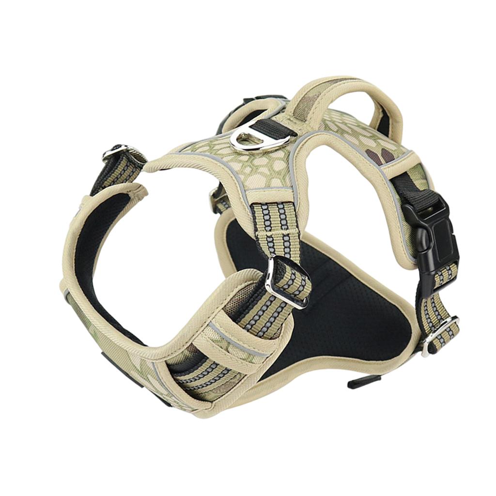 Adjustable Pet Dog Cat Vest Harness for M - L Dogs Walking Camouflage Yellow