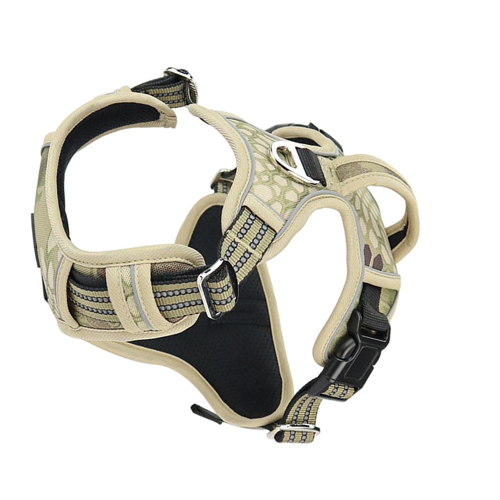 Adjustable Pet Dog Cat Vest Harness for M - L Dogs Walking Camouflage Yellow