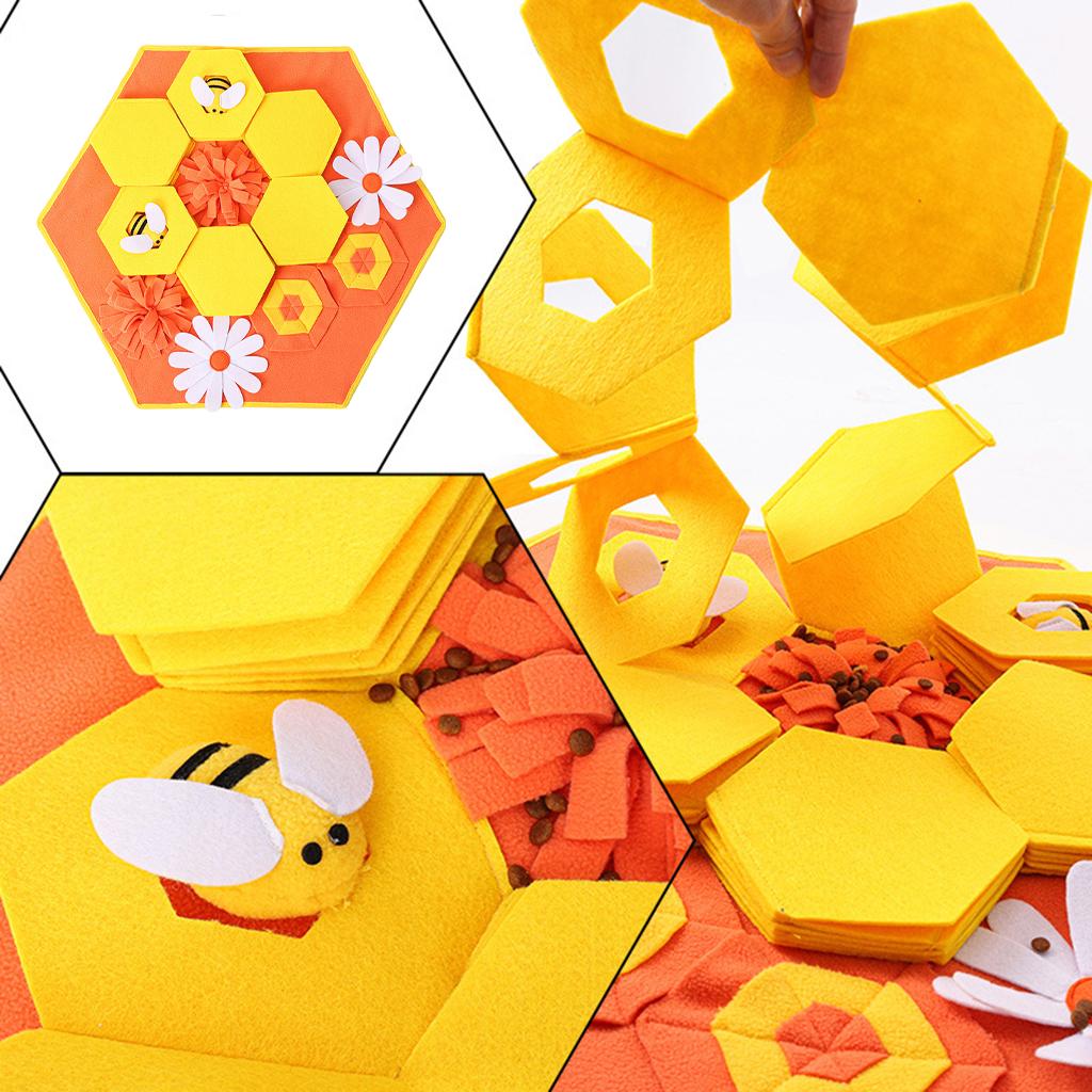Dog Bee Snuffle Pad Cushion Interactive Slow Feeder Fun Toy Stress Relief