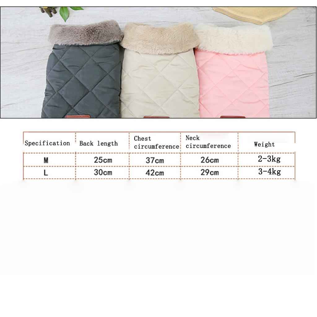 Autumn Winter Padded Vest Dog Jacket Pet Clothes Warm Supplies Beige L