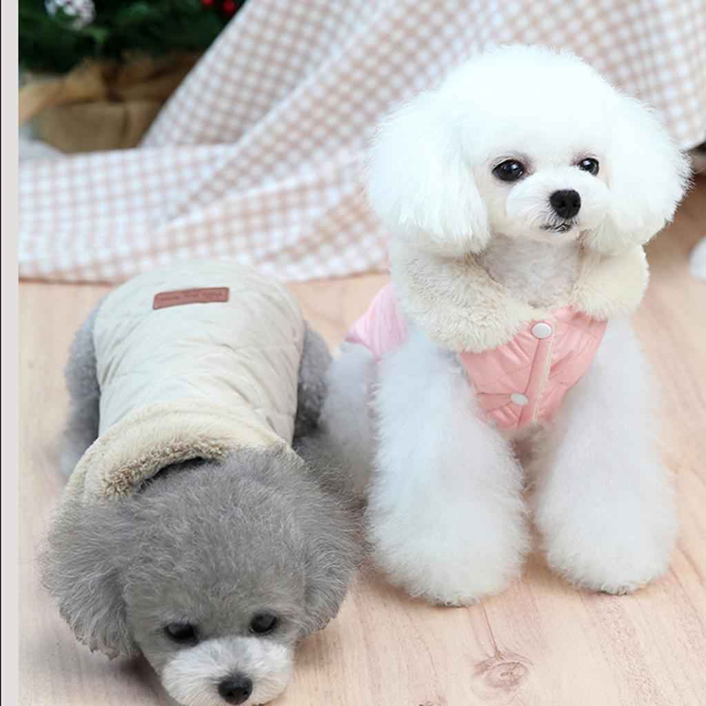 Autumn Winter Padded Vest Dog Jacket Pet Clothes Warm Supplies Beige L