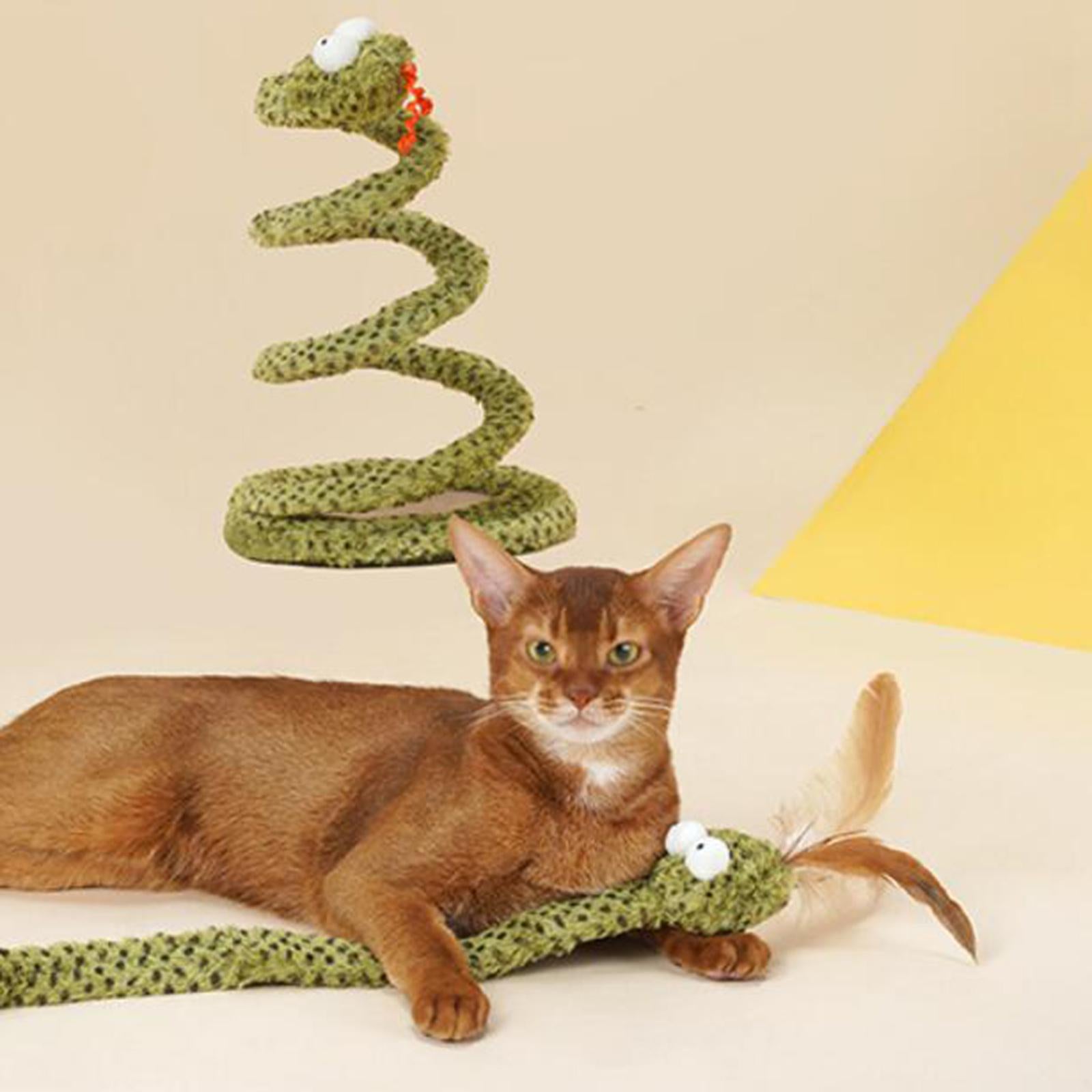 Cat Wand Stick Wire Teaser Kitten Toy Dangle Bell Interactive Play Toys B