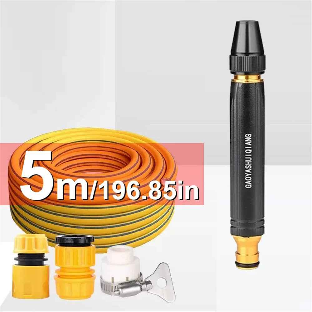 High Pressure Car Wash Spray Nozzle Vehicle Cleaning Watering Flushing Spray Gun with 5m Water Hose