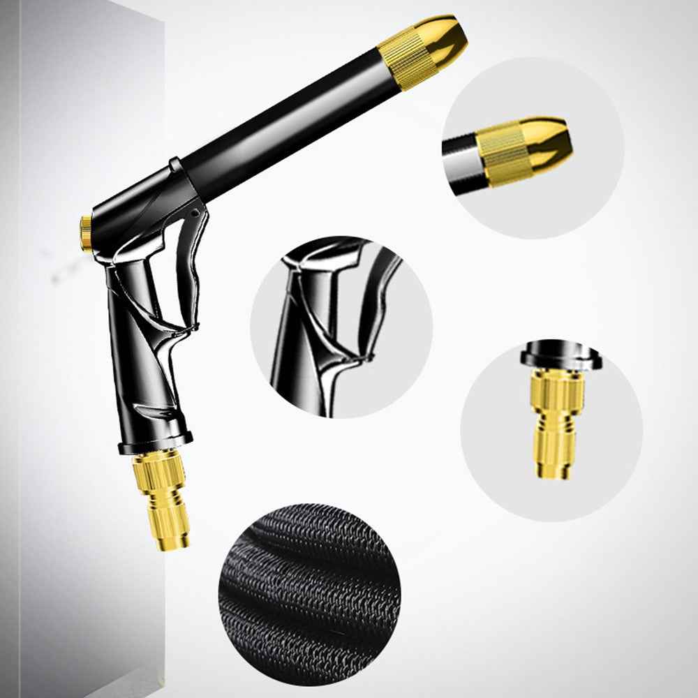 SUITU R-2383 15m Pure-Copper Nozzle + Aluminum Alloy Body High Pressure Water Pipe Sprayer Gun Set for Car Washing/Outdoor/Gardening/Pets Shower - Silver