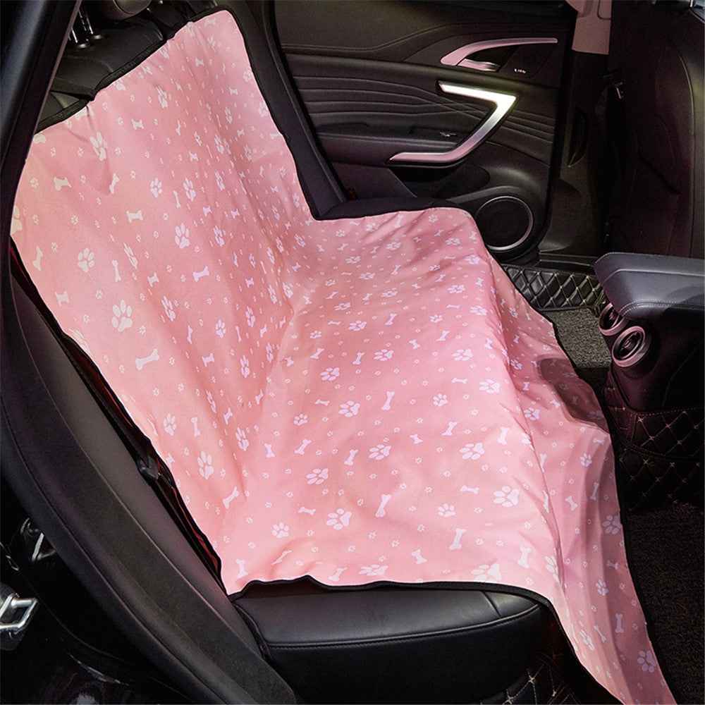TG-PCU009 Waterproof Car Trunk Rear Back Seat Cover Pet Dog Seat Mat Protector Hammock Pad Liner - Pink / Claw