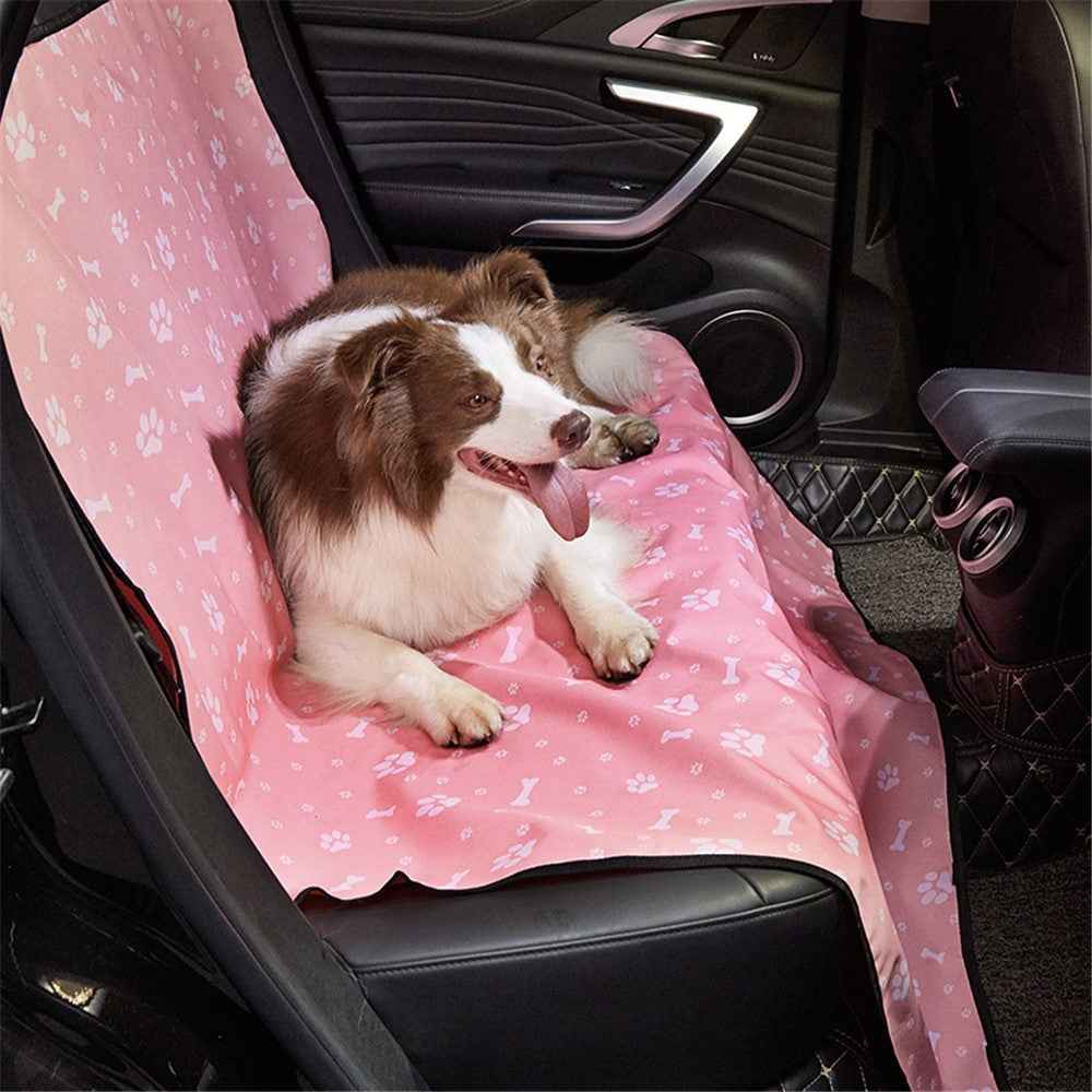 TG-PCU009 Waterproof Car Trunk Rear Back Seat Cover Pet Dog Seat Mat Protector Hammock Pad Liner - Pink / Claw