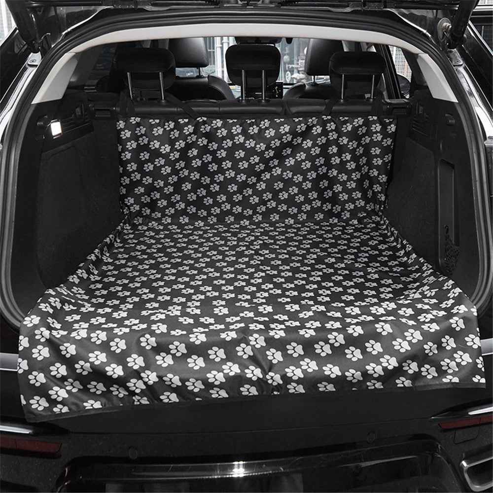 TG-PCU009 Waterproof Car Trunk Rear Back Seat Cover Pet Dog Seat Mat Protector Hammock Pad Liner - Black / Claw