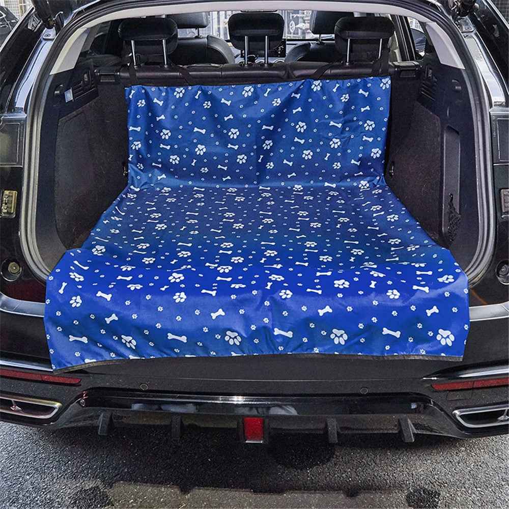 TG-PCU009 Waterproof Car Trunk Rear Back Seat Cover Pet Dog Seat Mat Protector Hammock Pad Liner - Blue / Claw