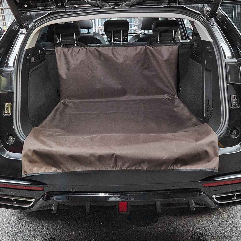 TG-PCU009 Waterproof Car Trunk Rear Back Seat Cover Pet Dog Seat Mat Protector Hammock Pad Liner - Coffee