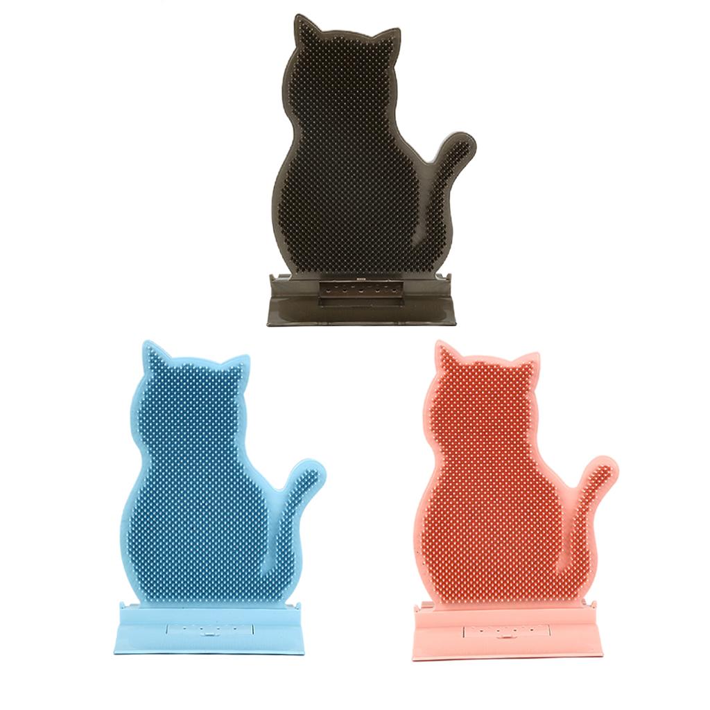 Cat Self Groomer Brush Wall Corner Grooming Massage Tickling Comb Coffee