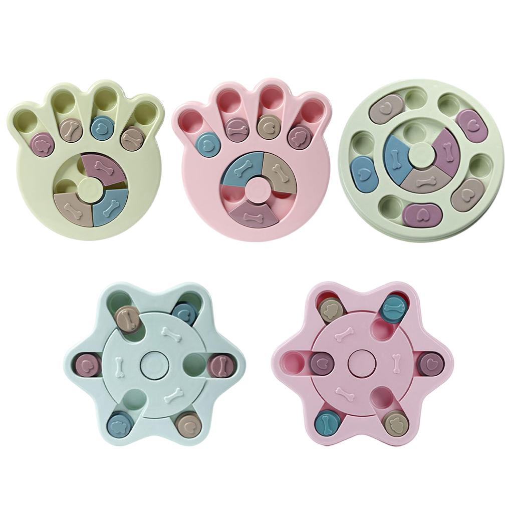 Dog Food Feeder Pet Puzzle Activity Toys Game Training Bowl Interactive Play Paw Green