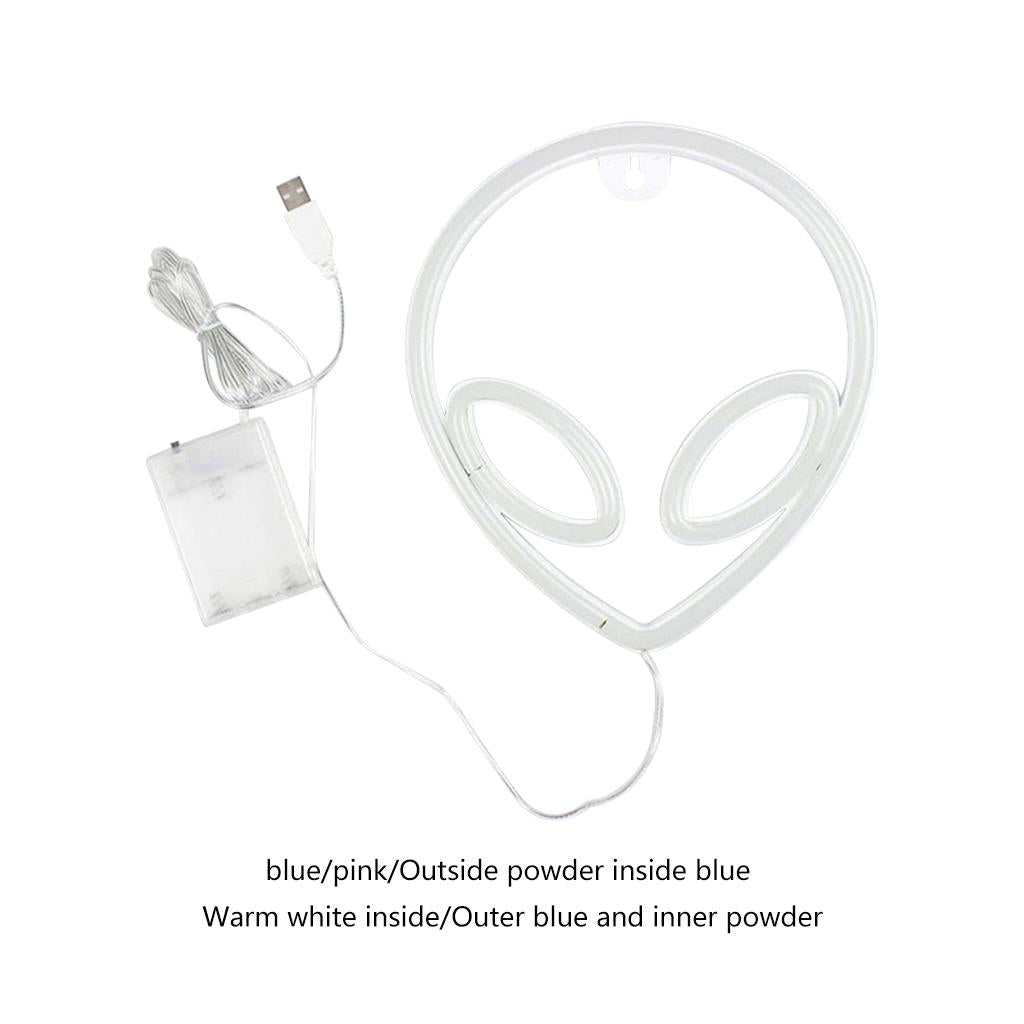 Alien Neon Sign Wall Decor Art Decor Accessories USB for Bedroom Blue