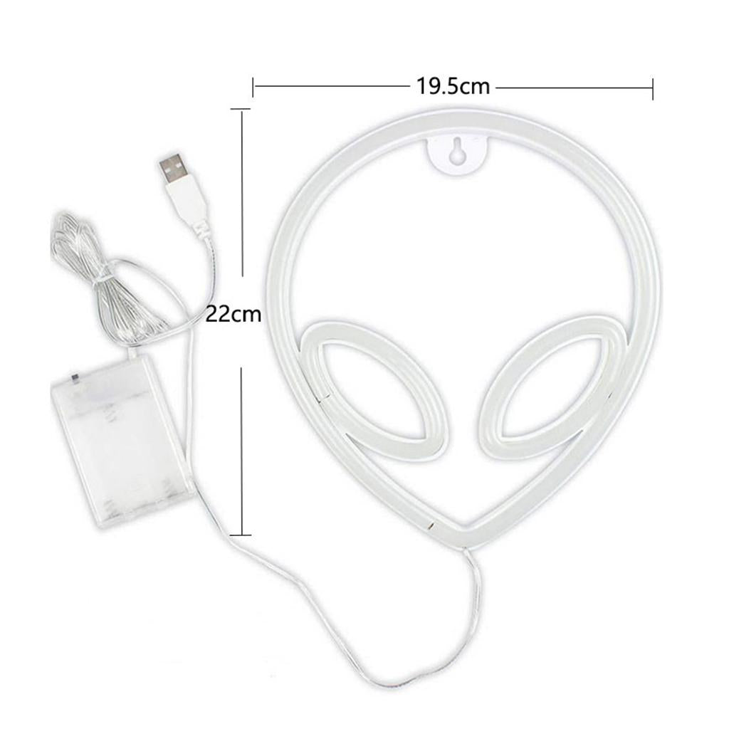 Alien Neon Sign Wall Decor Art Decor Accessories USB for Bedroom Pink blue