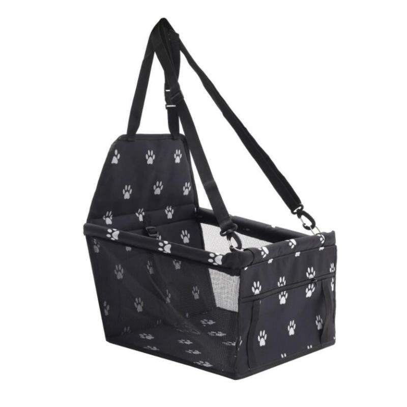Car Dog Cat Seat Cover Safe Protector Waterproof Hammock Cushion Bag Seat Black Paw Print