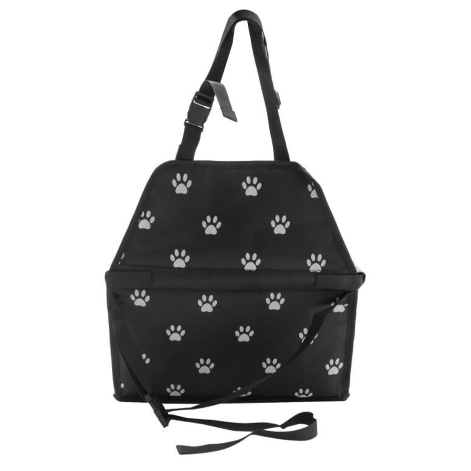 Car Dog Cat Seat Cover Safe Protector Waterproof Hammock Cushion Bag Seat Black Paw Print