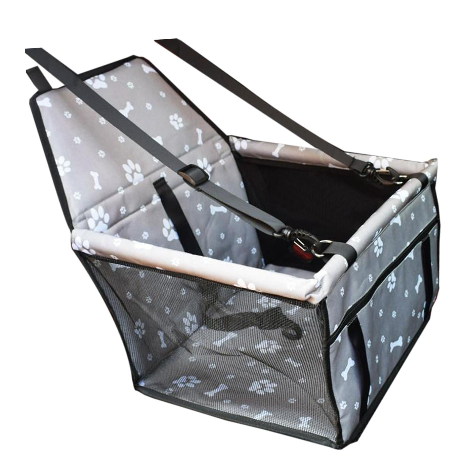 Car Dog Cat Seat Cover Safe Protector Waterproof Hammock Cushion Bag Seat Gray Bone Print