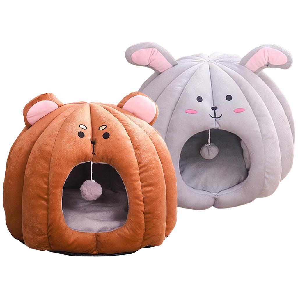 Cat Bed Warm Winter House Non-Slip Kennel Calming for Snooze Sleeping Bear