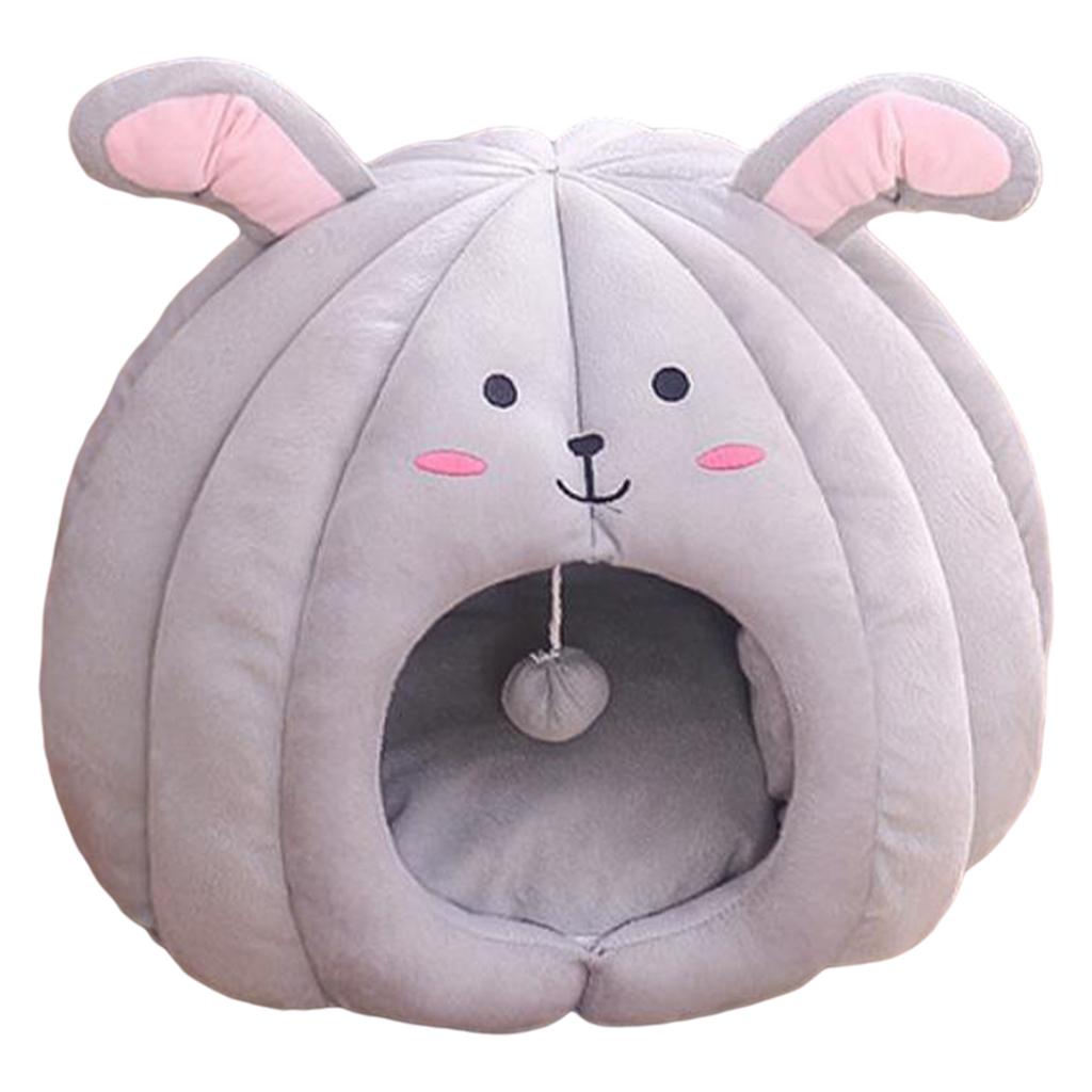 Cat Bed Warm Winter House Non-Slip Kennel Calming for Snooze Sleeping Rabbit
