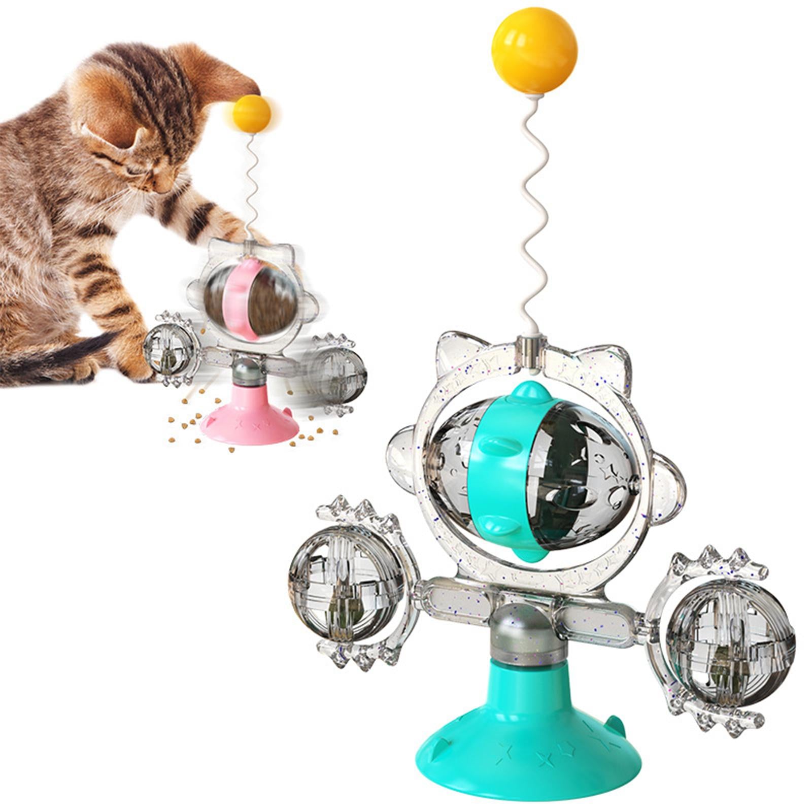 Cats Interactive Pinwheel Toy Rotatable for Dogs Pets Training Indoor Blue