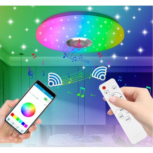 Bluetooth Music Speaker Ceiling Light RGB Dimmable Smart Lamp APP Control 26cm