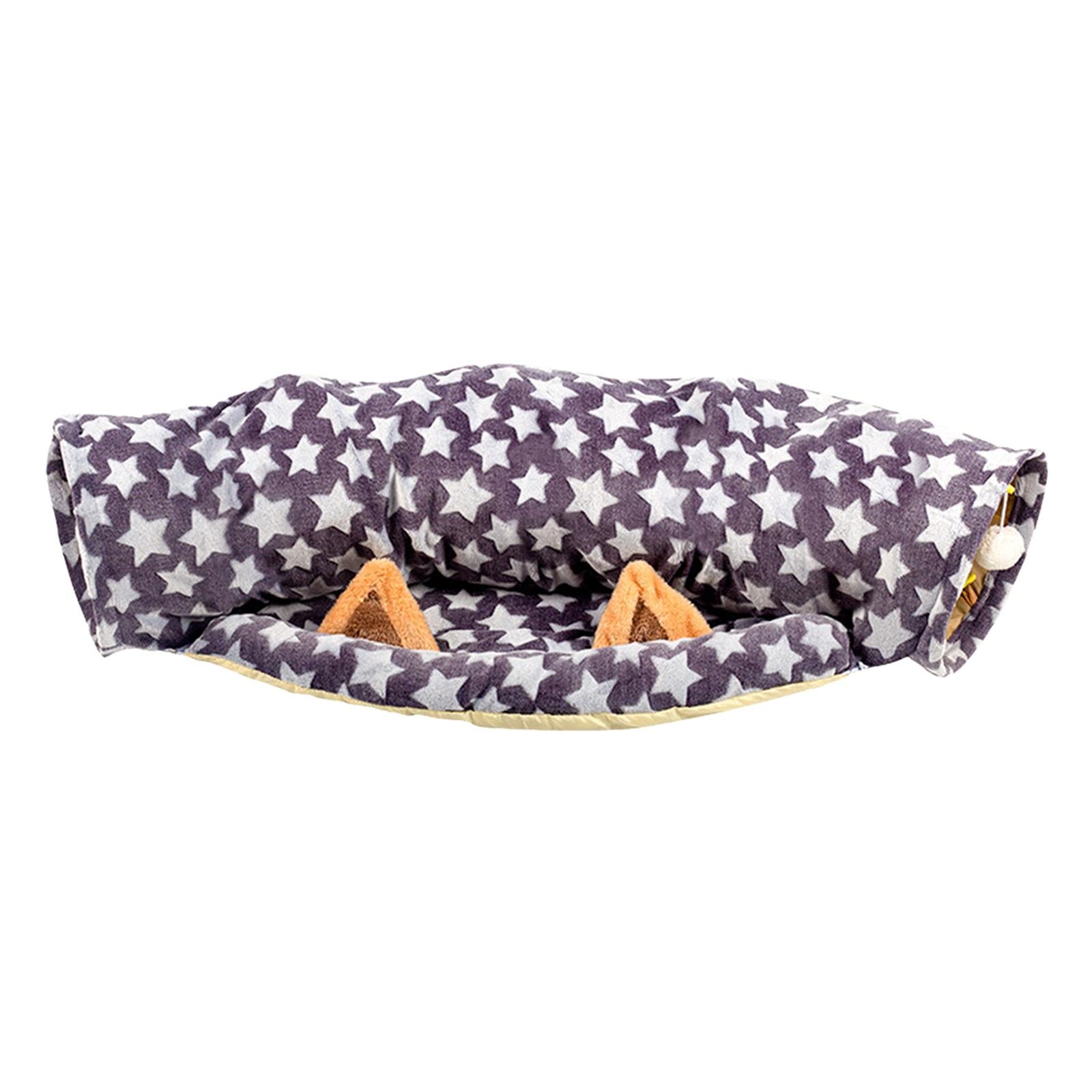 Cat Bed Play Tunnel with Scratching Ball Foldable Cushion Mat for Indoor Pet