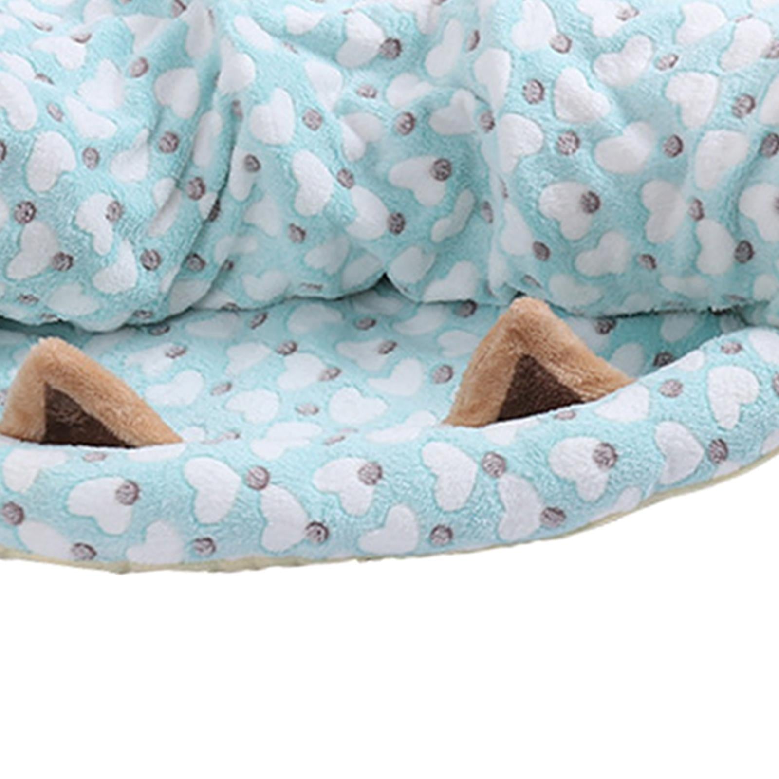 2-In-1 Cat Tunnel Tube Cushion Play Pet Toy Interactive Bedding Blue