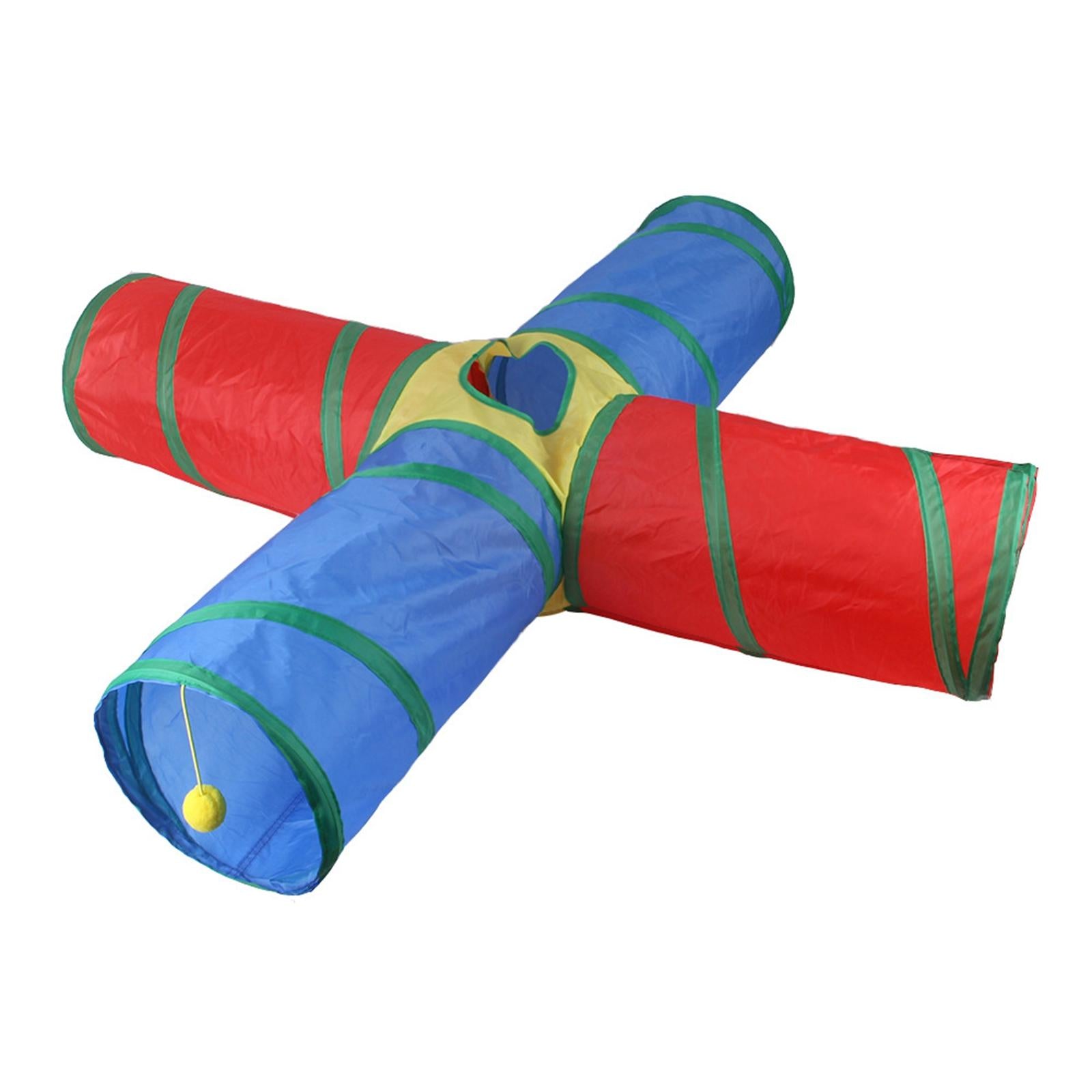 Cat Tunnels Play Tunnels 4-Way Colorful for Bunny Passageway Tubes Training