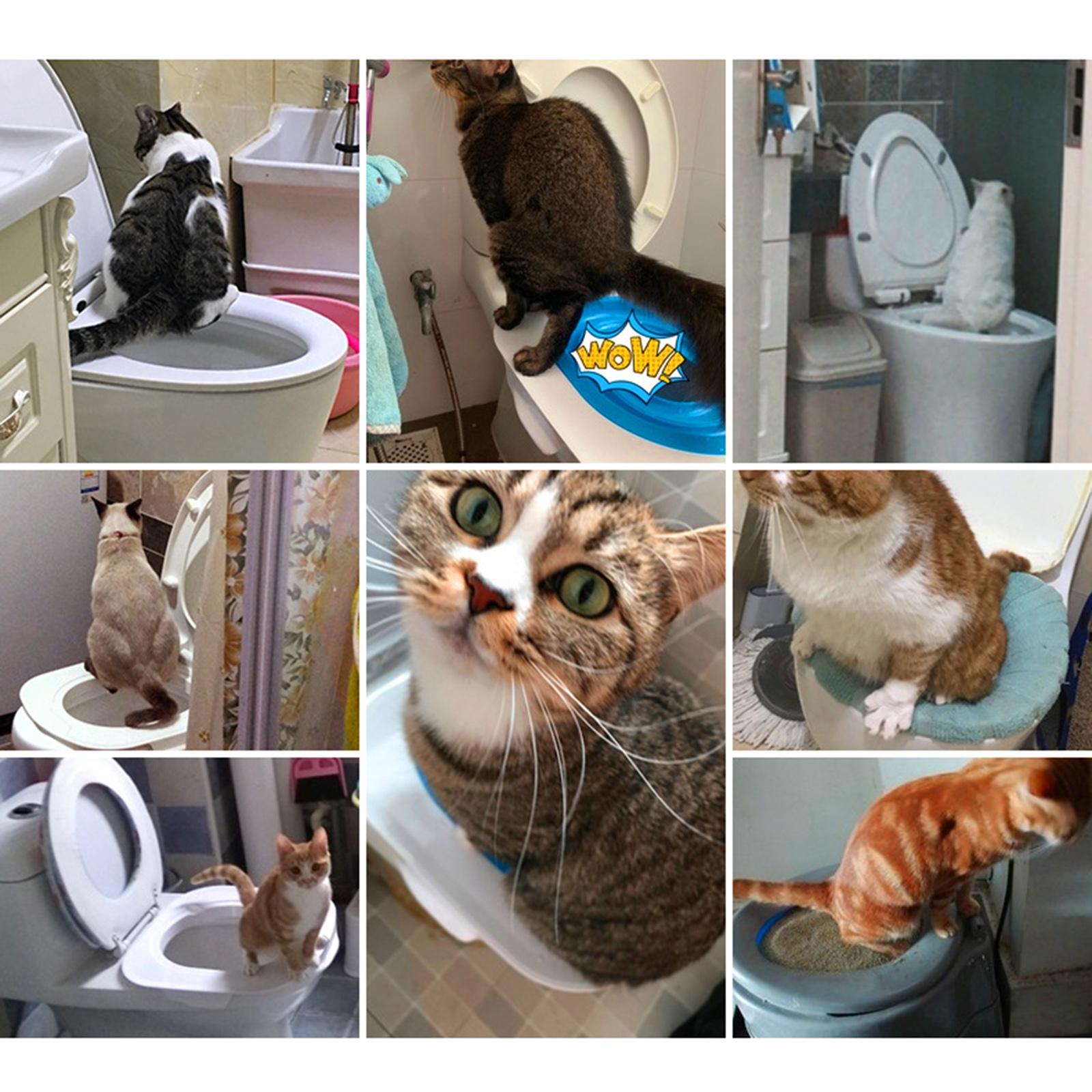 Cat Toilet Litter Animal Tray Training Kit Seat Bowl Potty Trainer Tools