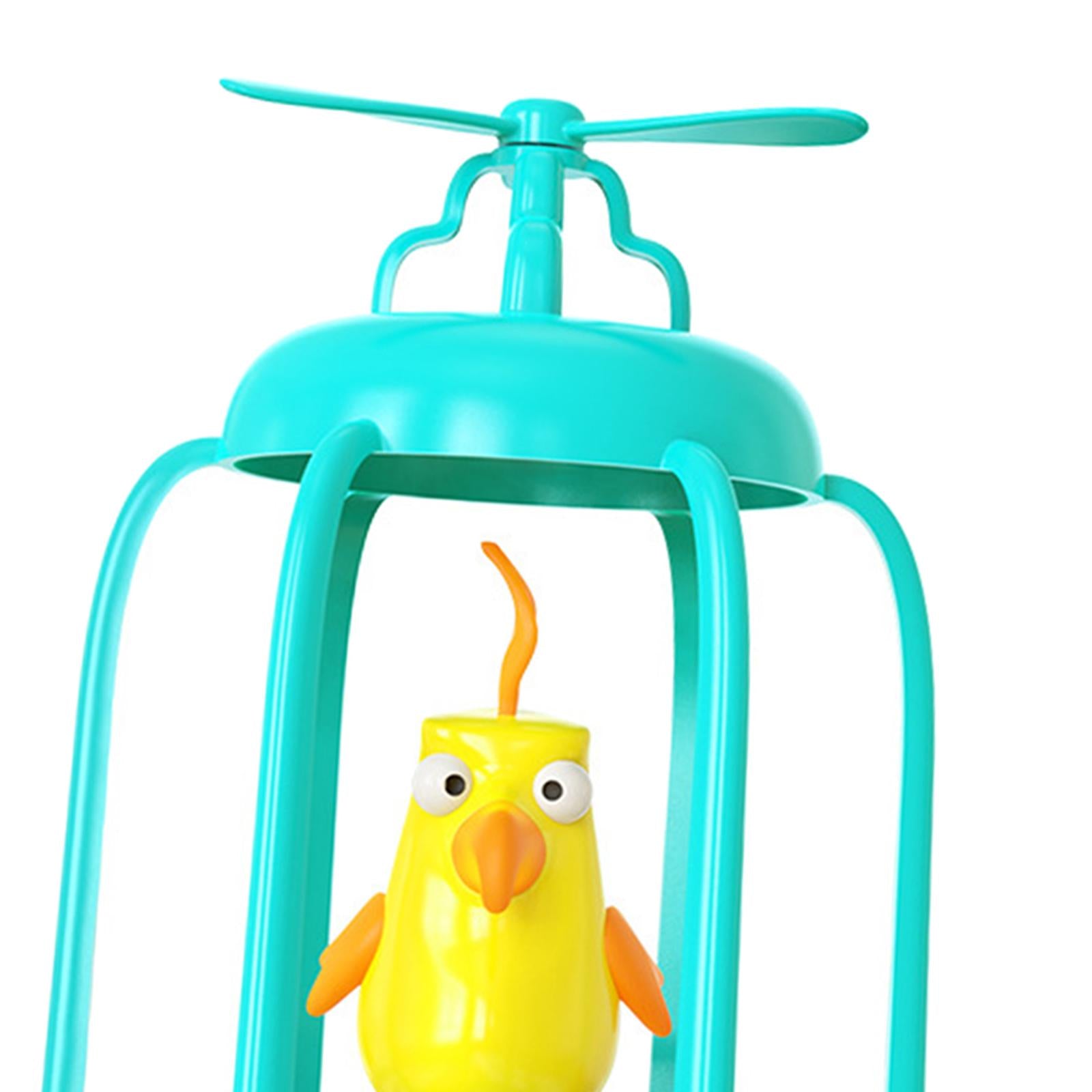 Cat Toy Squeaks Bird Cage Tumbler Cat Playing Game Interactive Toy Exercise Blue