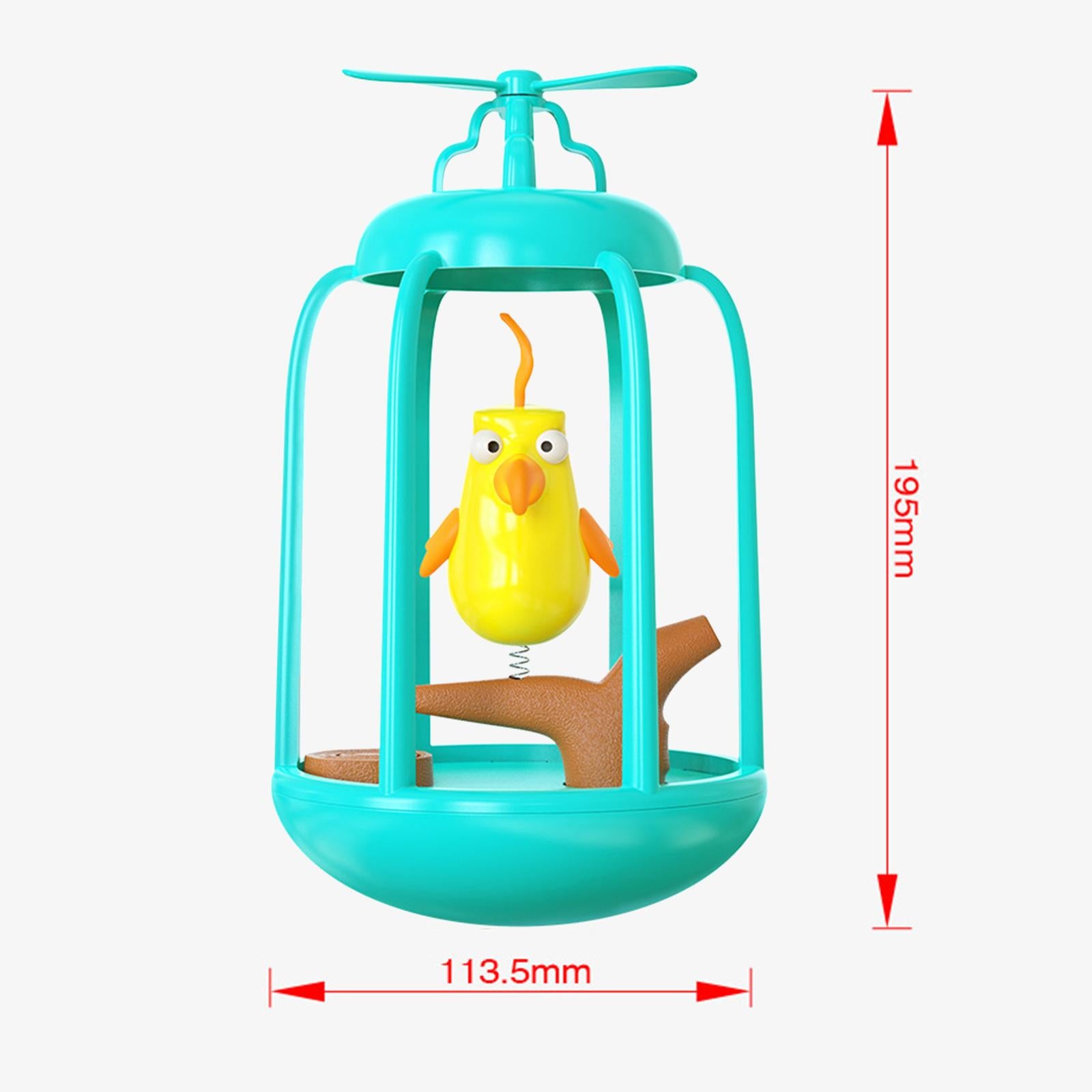 Cat Toy Squeaks Bird Cage Tumbler Cat Playing Game Interactive Toy Exercise Blue