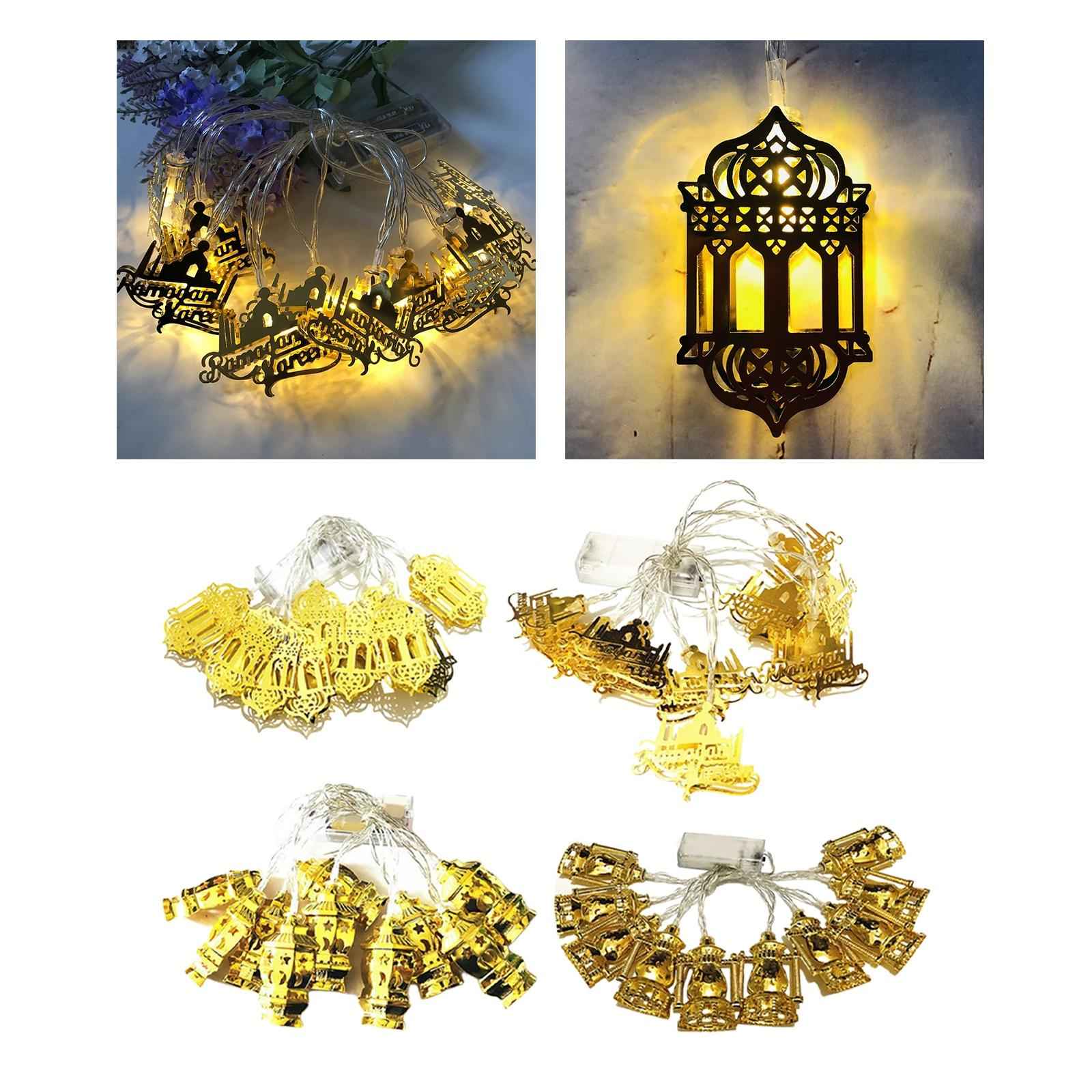 Muslim Ramadan String Light Eid Mubarak Fairy Lamp Islam for Outdoor Decor A