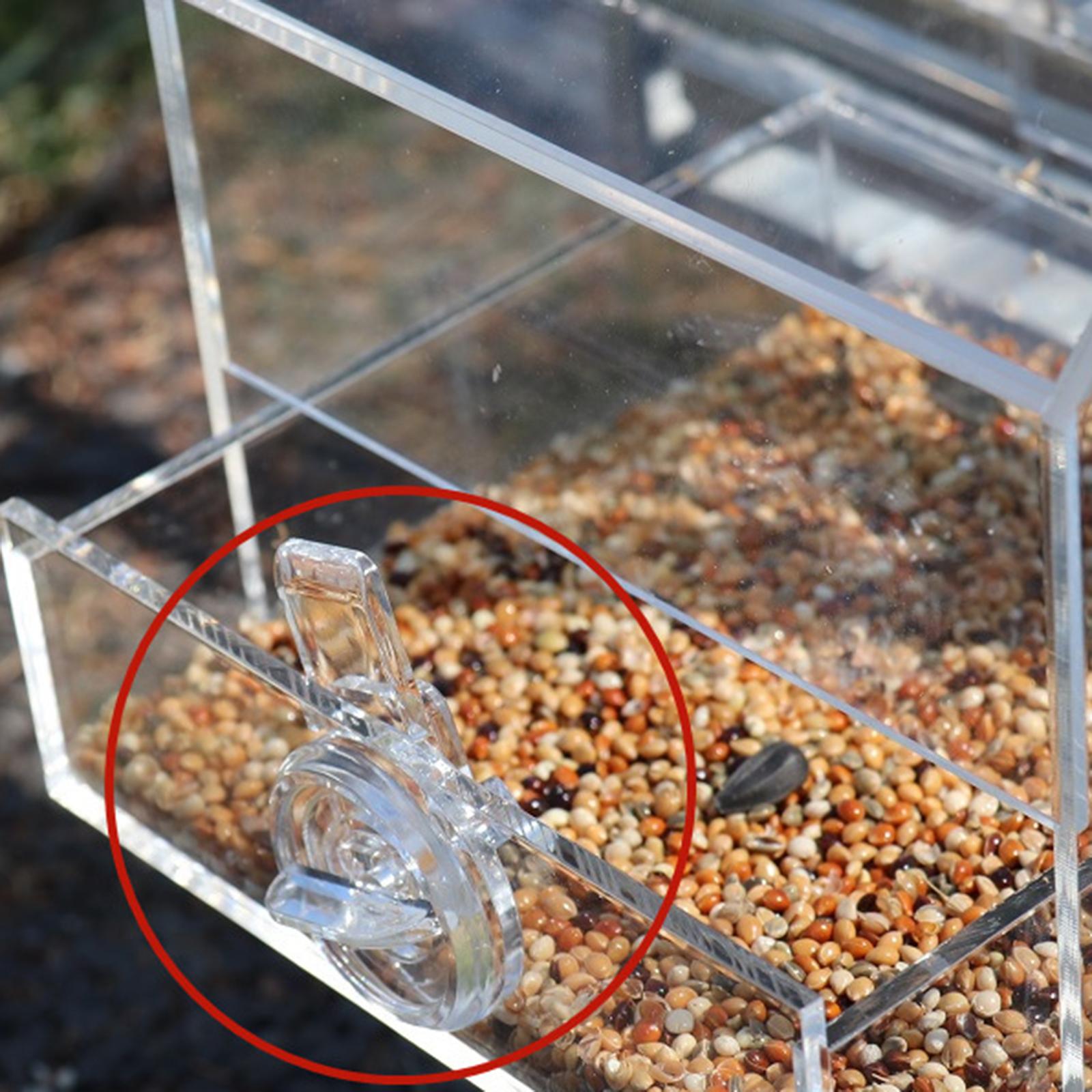 Clear Bird Cage Feeder Acrylic Hanging Pet Feeder Food Dish Feeding Box L