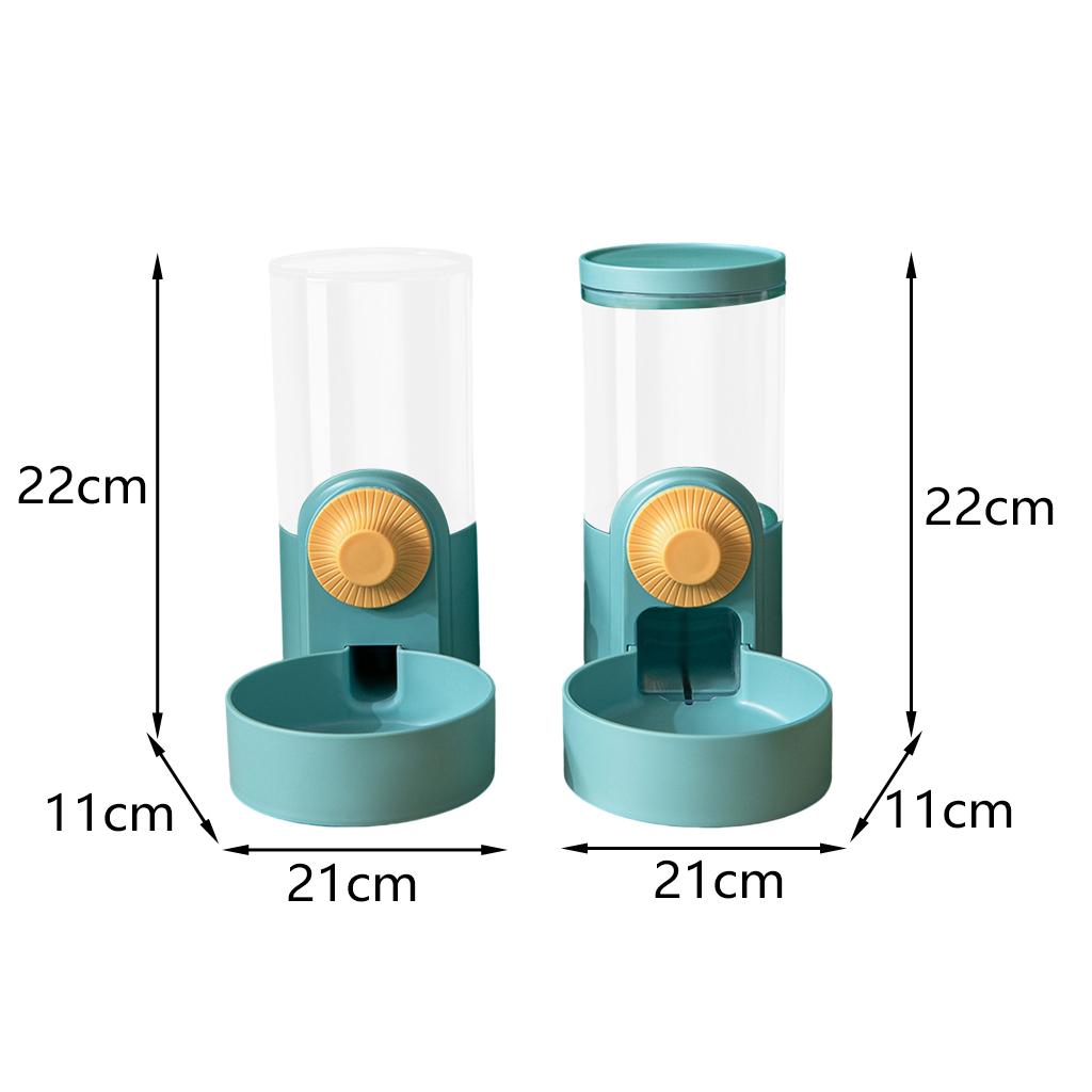 Automatic Food Water Dispenser Dog Cat Water Drinker Pet Feeding Bowls Set Green