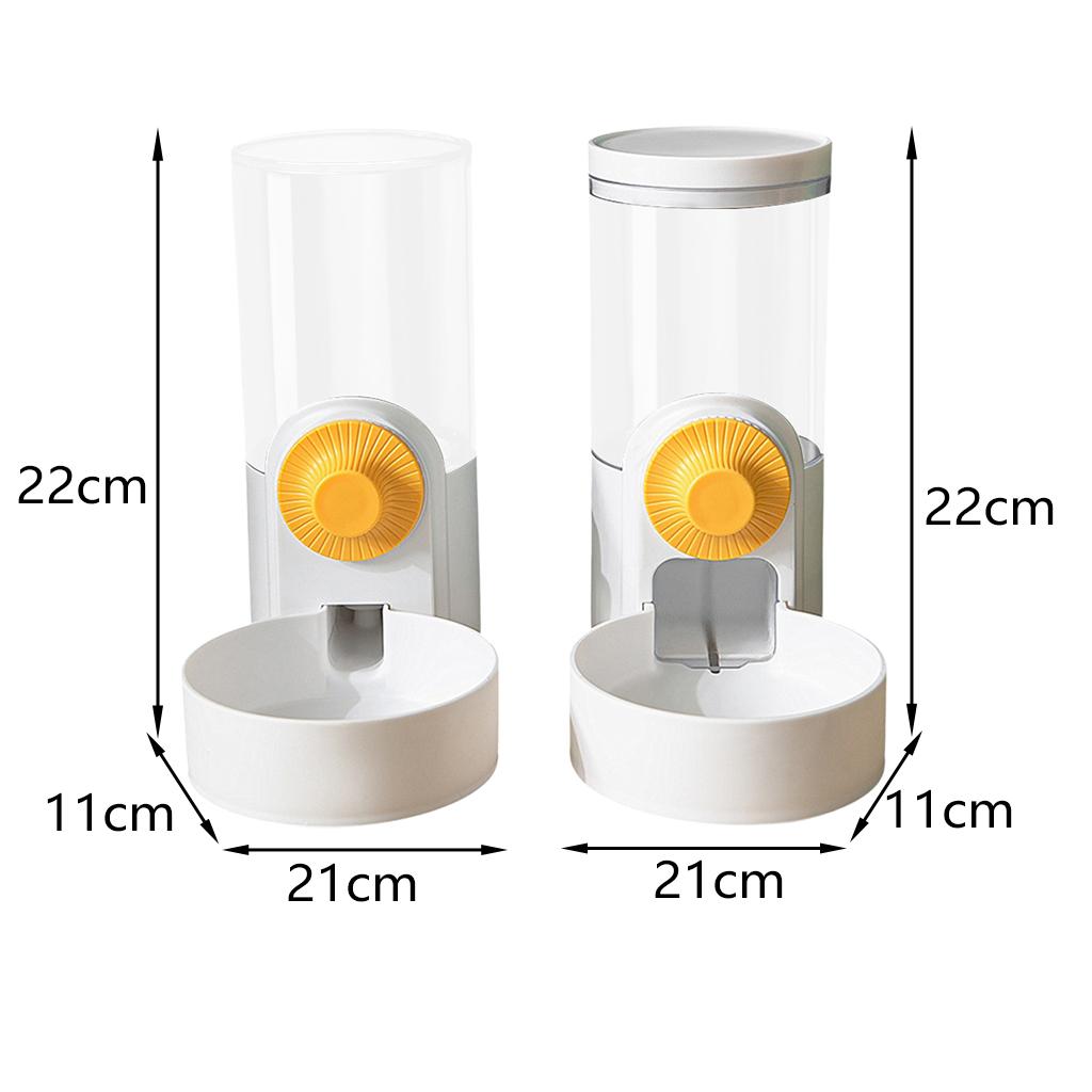Automatic Food Water Dispenser Dog Cat Water Drinker Pet Feeding Bowls Set White