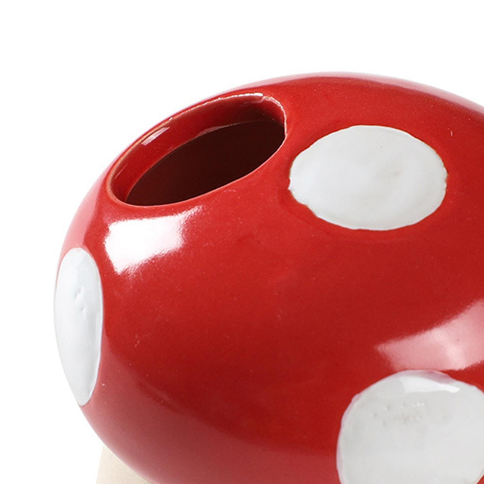 Cartoon Ceramic Hamster House Hideout Cave Small Animal Hut Red mushroom