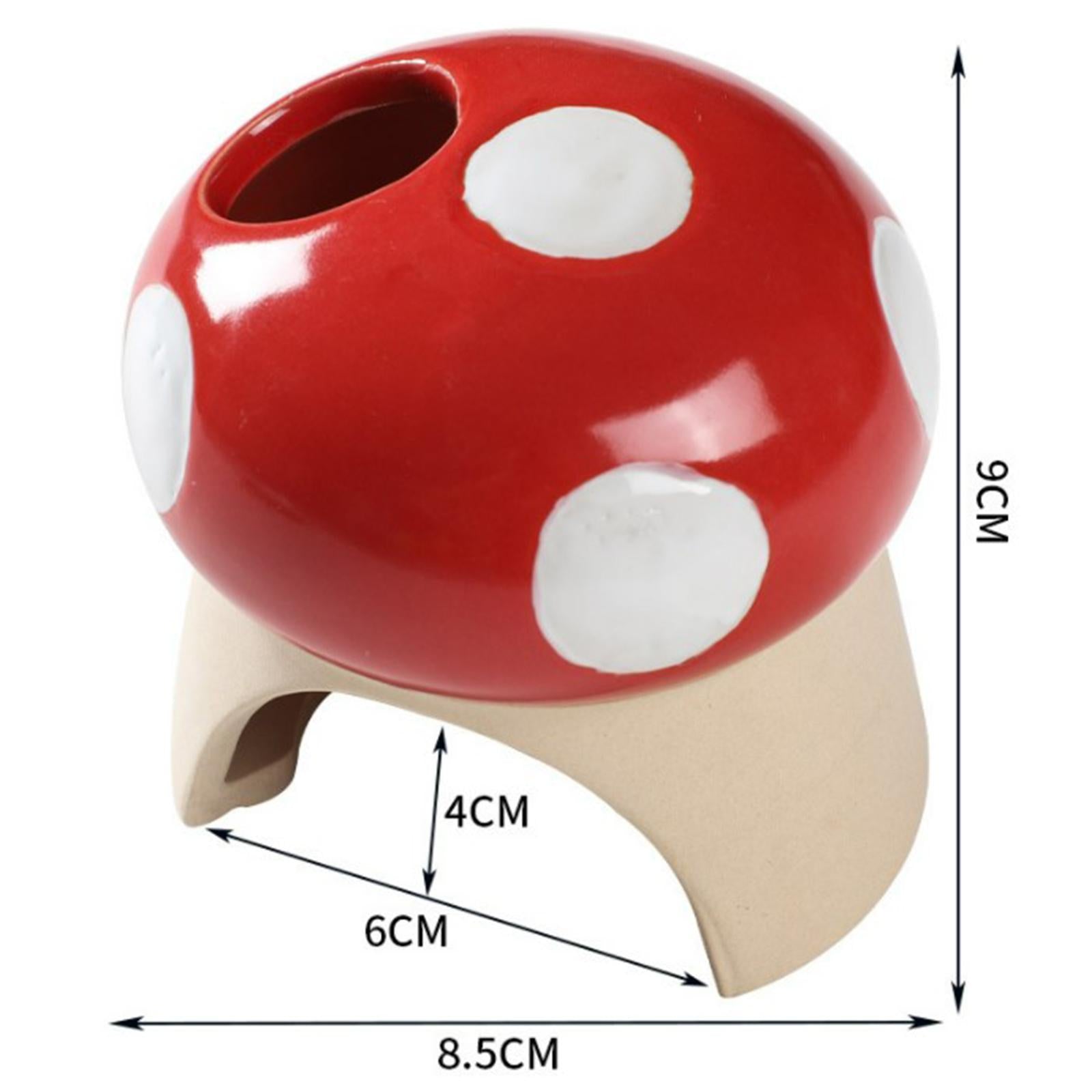 Cartoon Ceramic Hamster House Hideout Cave Small Animal Hut Red mushroom