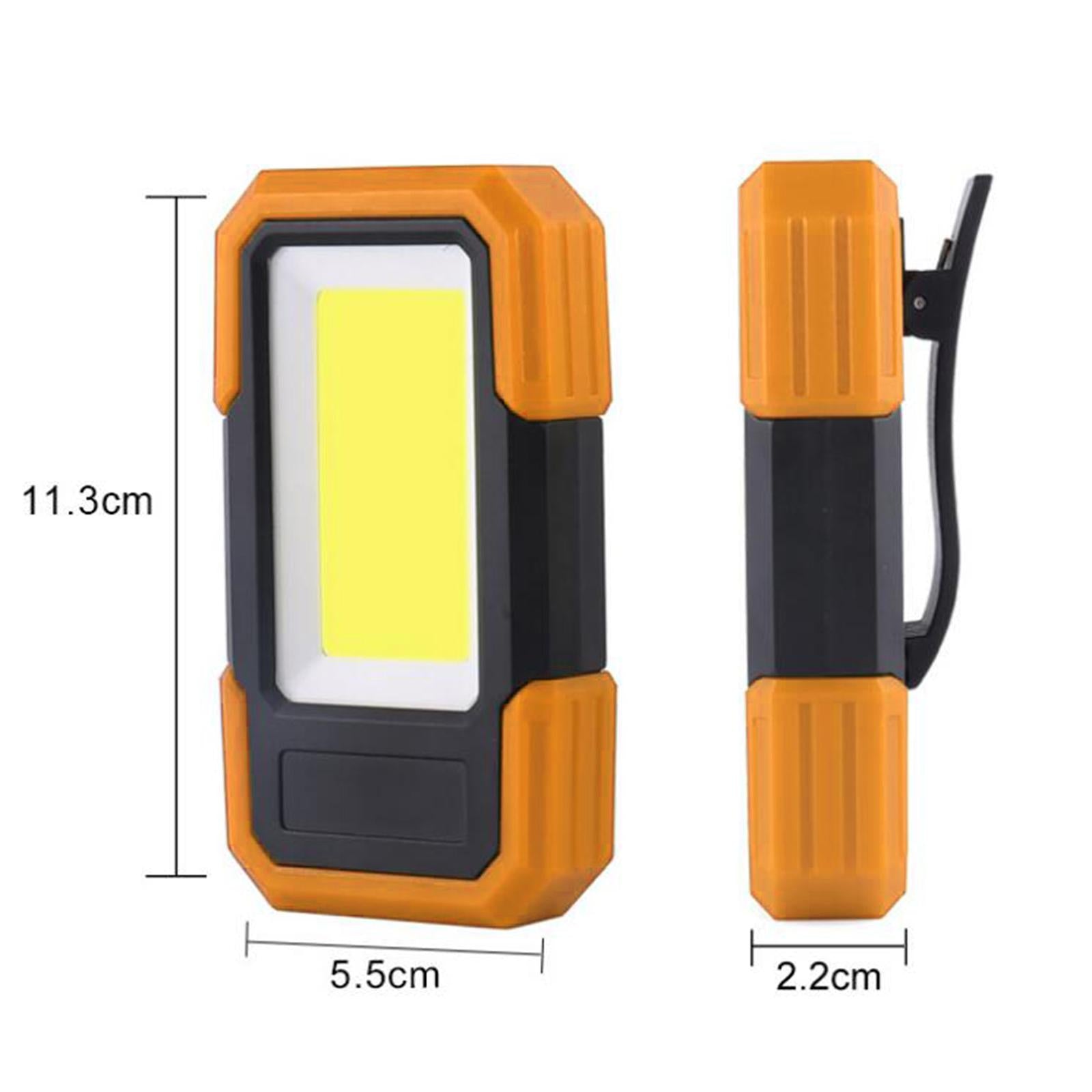 Brightness COB Small Flashlights Pocket Light 500 Lumens for Camping Yellow