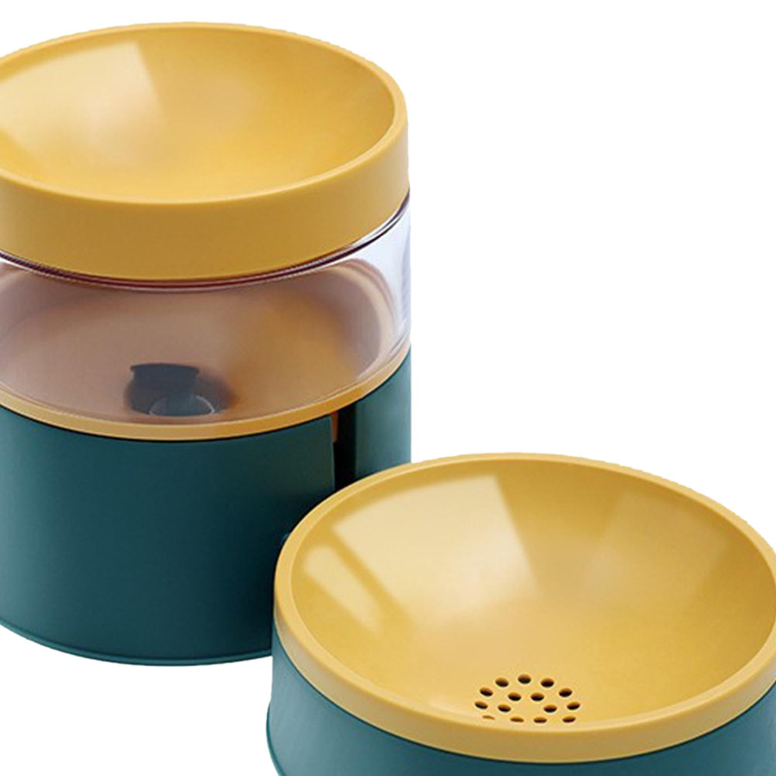 Automatic Pet Feeders Food Bowl Water Feeding Drinking Dish Yellow Green